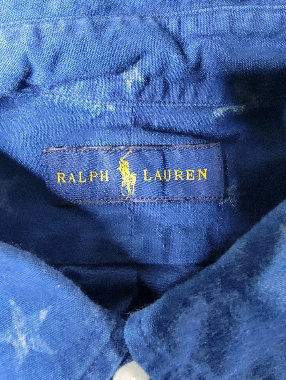 Polo Ralph Lauren Mens Star Allover Print Short Sleeve Button Down Shirt XL Blue